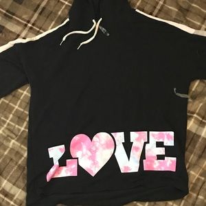 love crop top hoodie